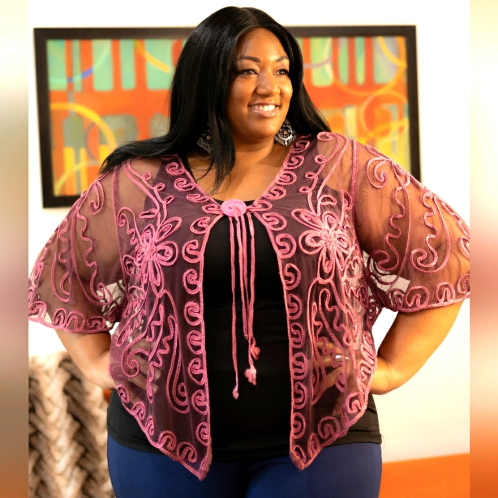 Vintage Cropped cape one size mauve